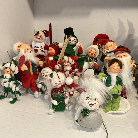 Annalee Mobilitee Workshop Other - Annalee Mobilitee Workshop Christmas Santa Snowman Kitties Holiday Figurine Lot